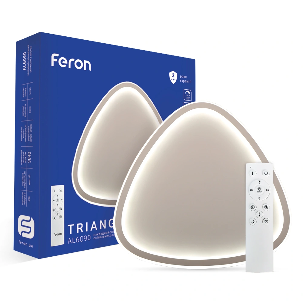 Світлодіодна люстра з пультом Feron AL6090 TRIANGLE 60Вт 3000-6500К IP20