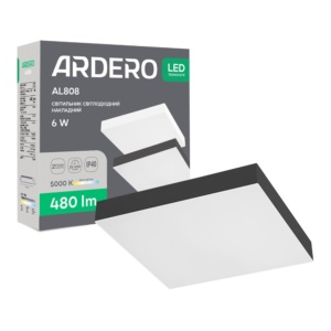 Світлодіодний накладний світильник Ardero AL808 6Вт 5000K чорний