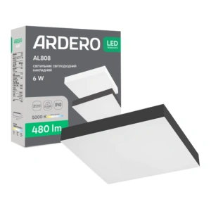Світлодіодний накладний світильник Ardero AL808 6Вт 5000K чорний