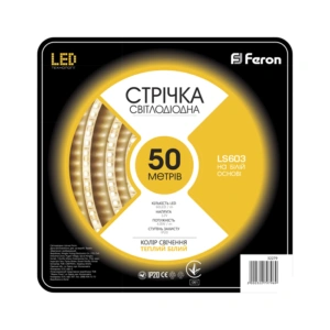 Світлодіодна стрічка Feron LS603 60SMD/м 12V IP20 білий теплий (32279)